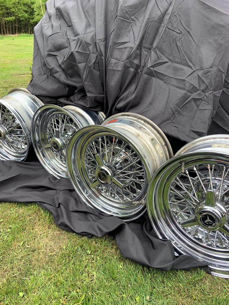 Mooie spaakvelgen voor Mercedes 450 SL/SLC W107 (70er jaren), Auto-onderdelen, Ophalen of Verzenden, Gebruikt, Personenwagen, Velg(en)