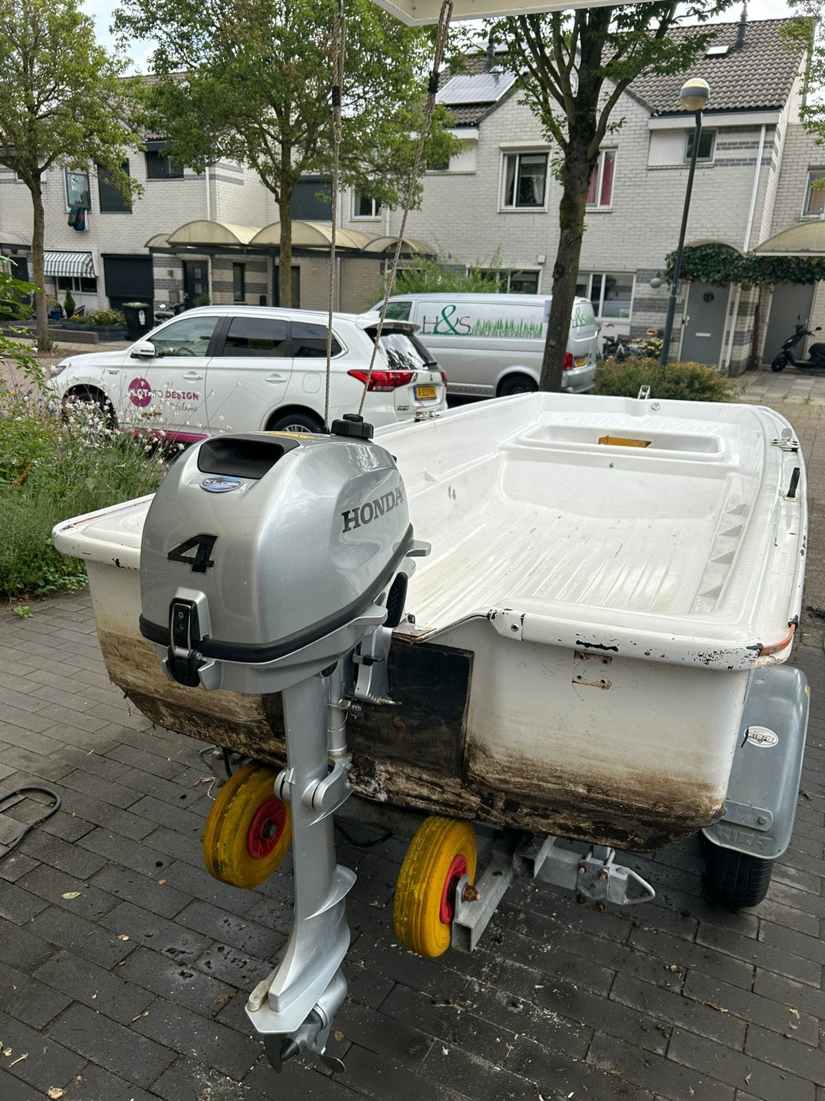4pk buitenboordmotor z.g.a.n., Watersport en Boten, Ophalen, Minder dan 5 pk, Viertaktmotor, Zo goed als nieuw