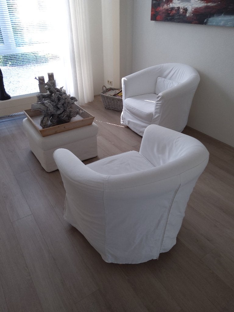 Fauteuils; Set bestaande uit 2 stuks, Ophalen, Zo goed als nieuw, Wit, Twee
