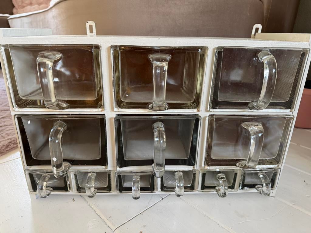Glazen gruttersbakken vintage, Ophalen, Gebruikt, Glas, Minder dan 100 cm