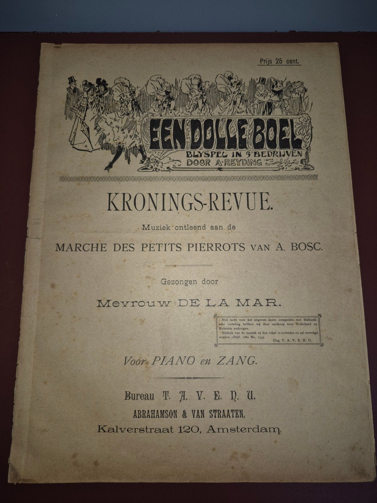 KRONINGS-REVUE - Een Dolle Boel - Oude bladmuziek, Ophalen of Verzenden