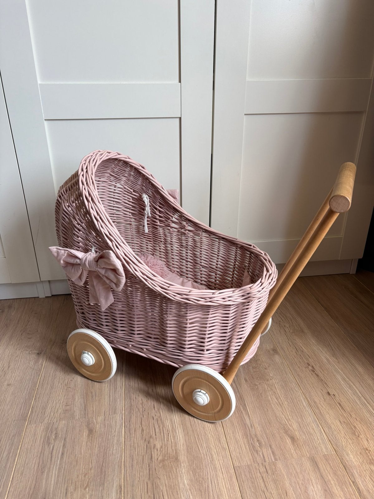 Houten poppenwagen, Ophalen, Zo goed als nieuw, Babypop