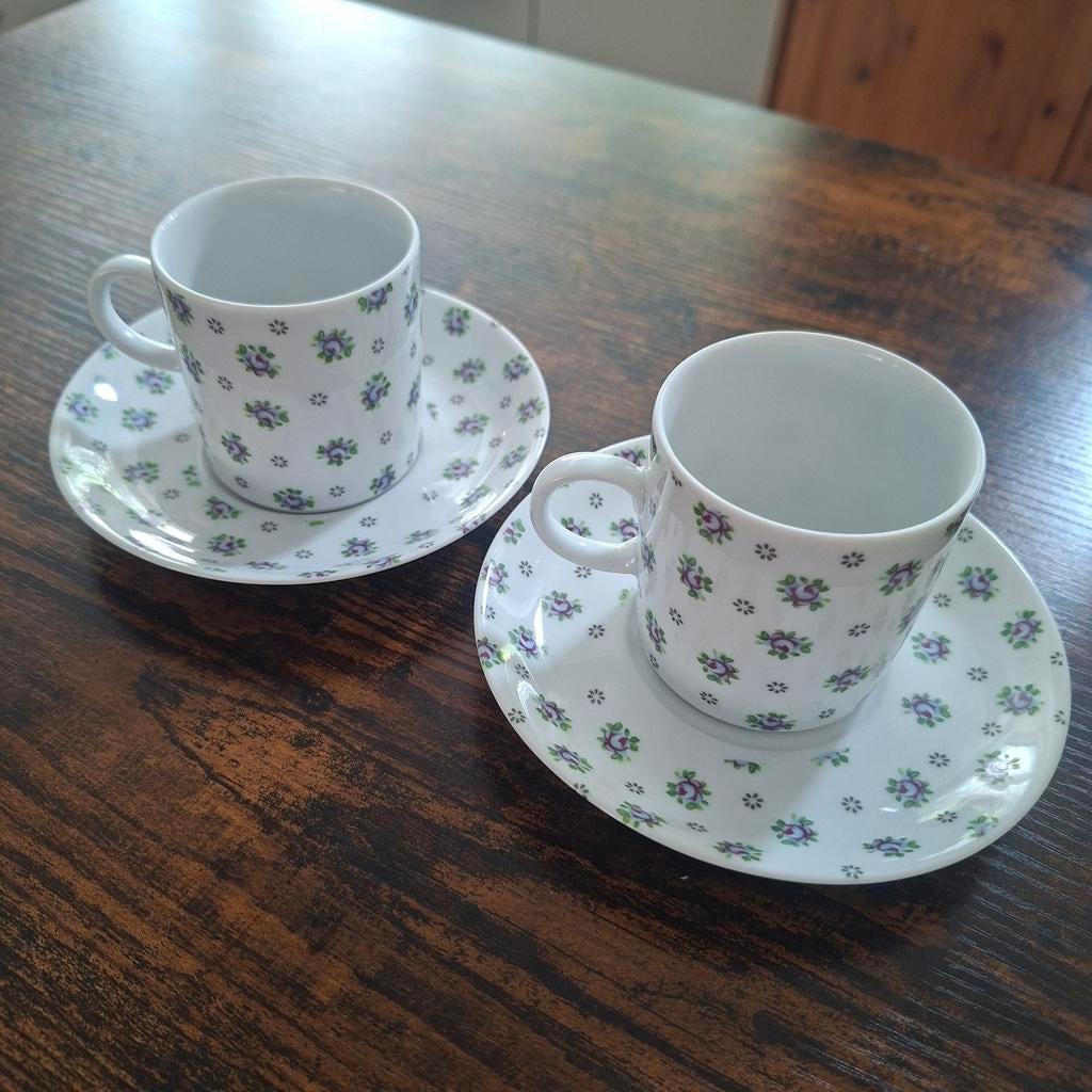 Tirschenreuth Bavaria Espresso Kopjes met Schotels, Ophalen of Verzenden