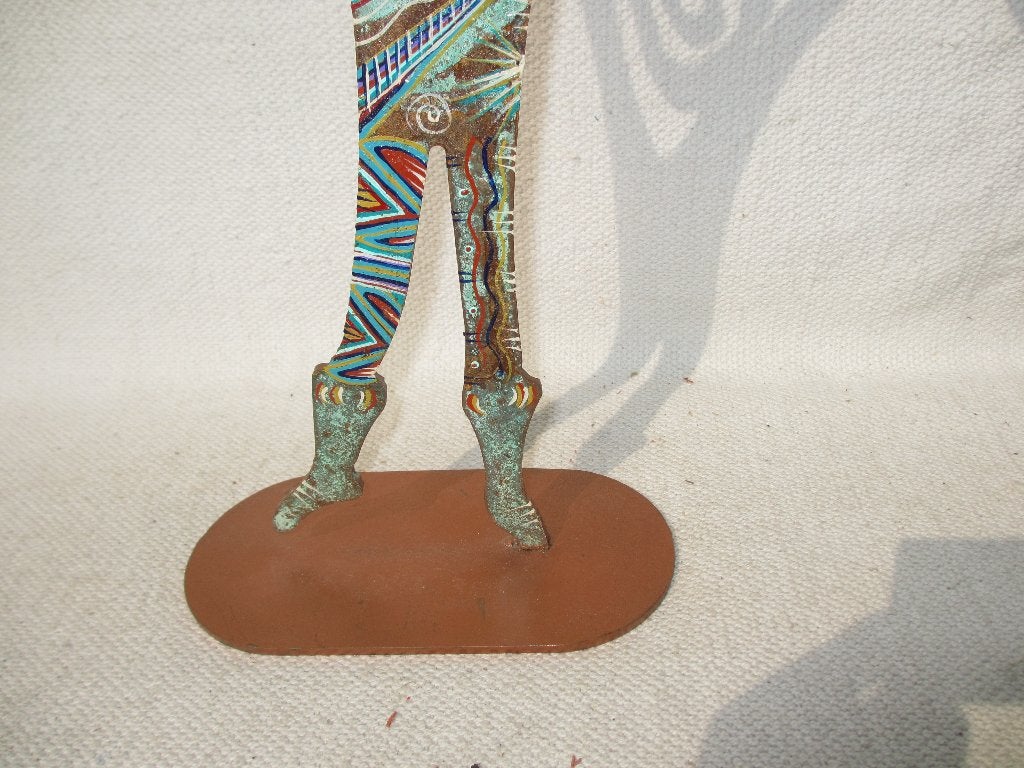 Vintage beeld Robert Shields 1999 "Native American", Antiek en Kunst, Ophalen of Verzenden, 20 - 50 cm, Beeld, Metaal