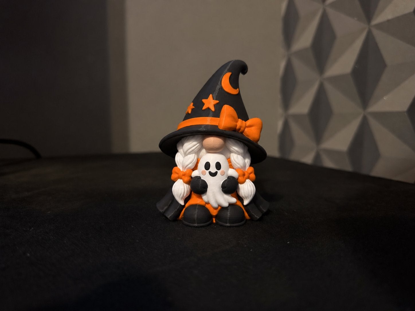 Halloween Kabouter Heks met Spookje - Unieke Decoratie, Meerkleurig, Verzenden, Overige stijlen, Nieuw