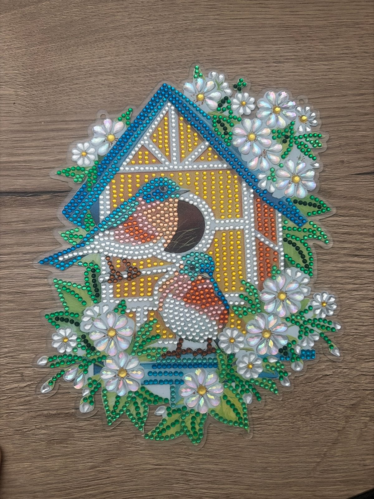 Diamond Painting Vogelhuisje met Bloemen - Zo goed als nieuw, Handgemaakt, Meerkleurig, Ophalen of Verzenden, Zo goed als nieuw