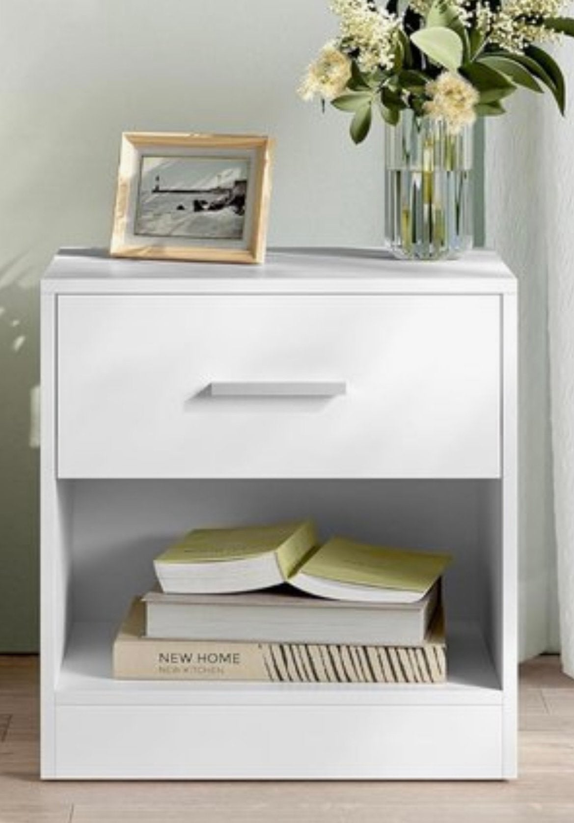 Witte nachtkastjes, Ophalen, Nieuw, Minder dan 45 cm, Minder dan 55 cm