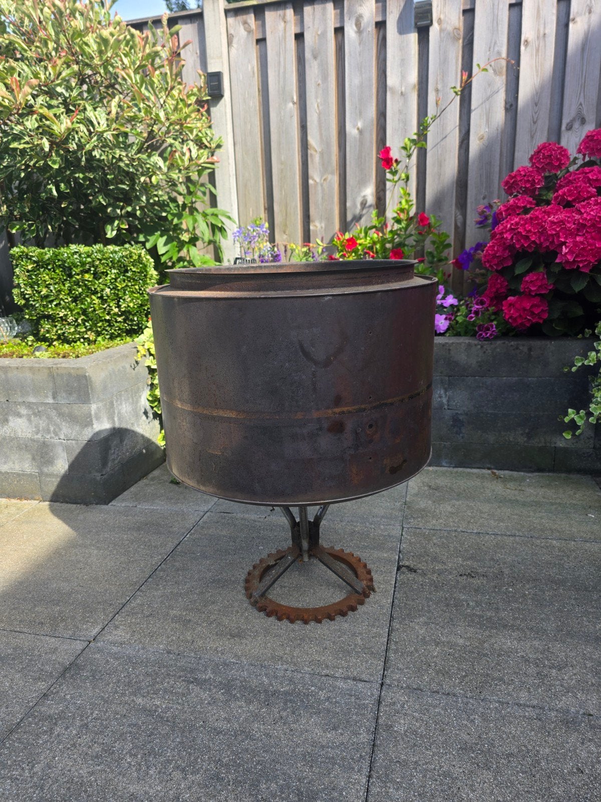 Unieke Vuurton / Vuurkorf van Wasmachinetrommel, Tuin en Terras, Ophalen, Gebruikt, Vuurton