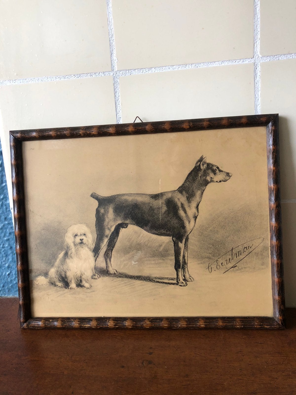 Otto Eerelman Honden, 25 cm, Ophalen of Verzenden, Gravure, Flora en Fauna