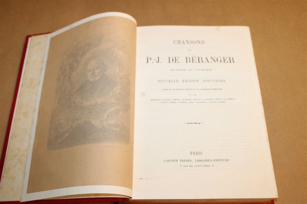 Chansons de Béranger — 161 Tekeningen, Goud op Snee ca. 1885, Antiek en Kunst, Ophalen of Verzenden