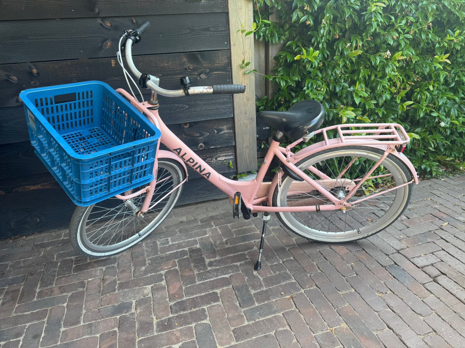 Roze Alpina fiets met kratje 24 inch, Ophalen, Zo goed als nieuw, 20 inch