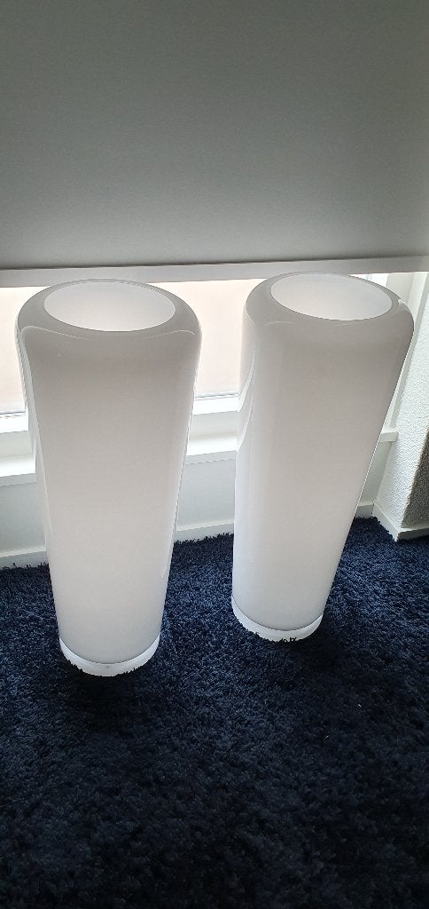 Hoge witte glazen vazen 61 cm hoog, Ophalen, 61 cm, Wit, Nieuw