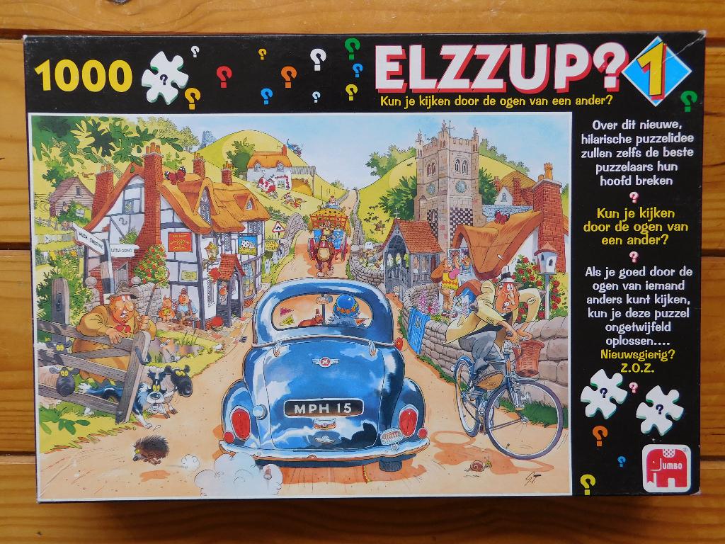 Puzzel 1000 st. Zondagsrijders Ellzup Jumbo, Ophalen of Verzenden, 500 t/m 1500 stukjes, Zo goed als nieuw, Legpuzzel