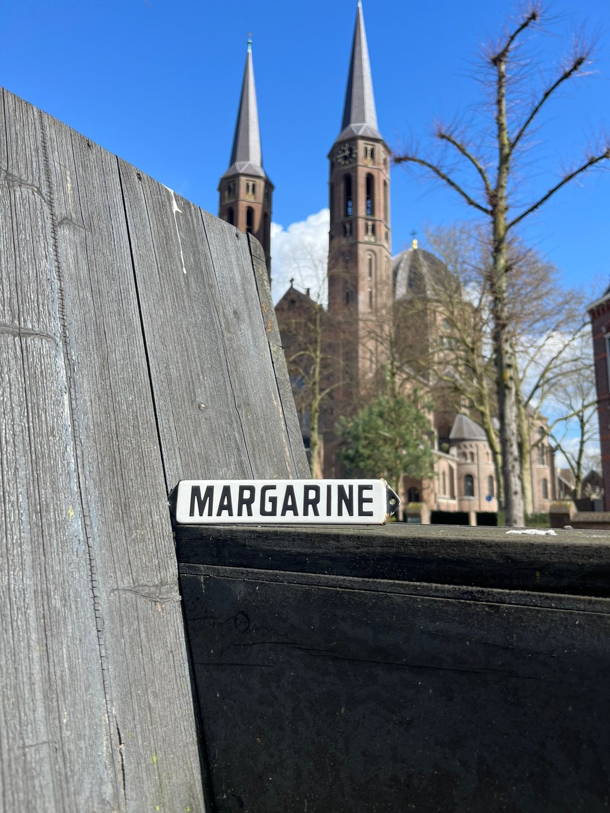 “MARGARINE “ Emaille Reclame Bord(je), Verzamelen, Ophalen of Verzenden, Gebruikt, Reclamebord