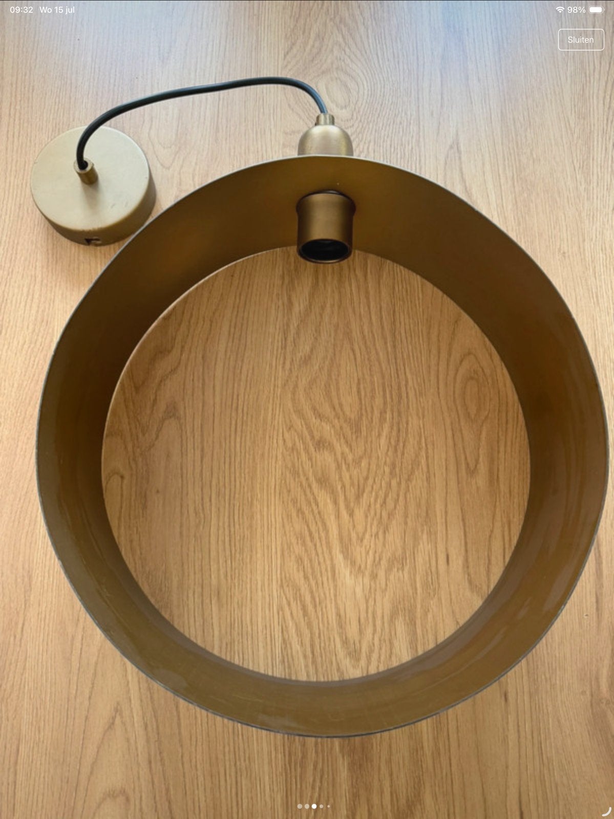 Hanglamp, Ophalen of Verzenden, Gebruikt, Metaal
