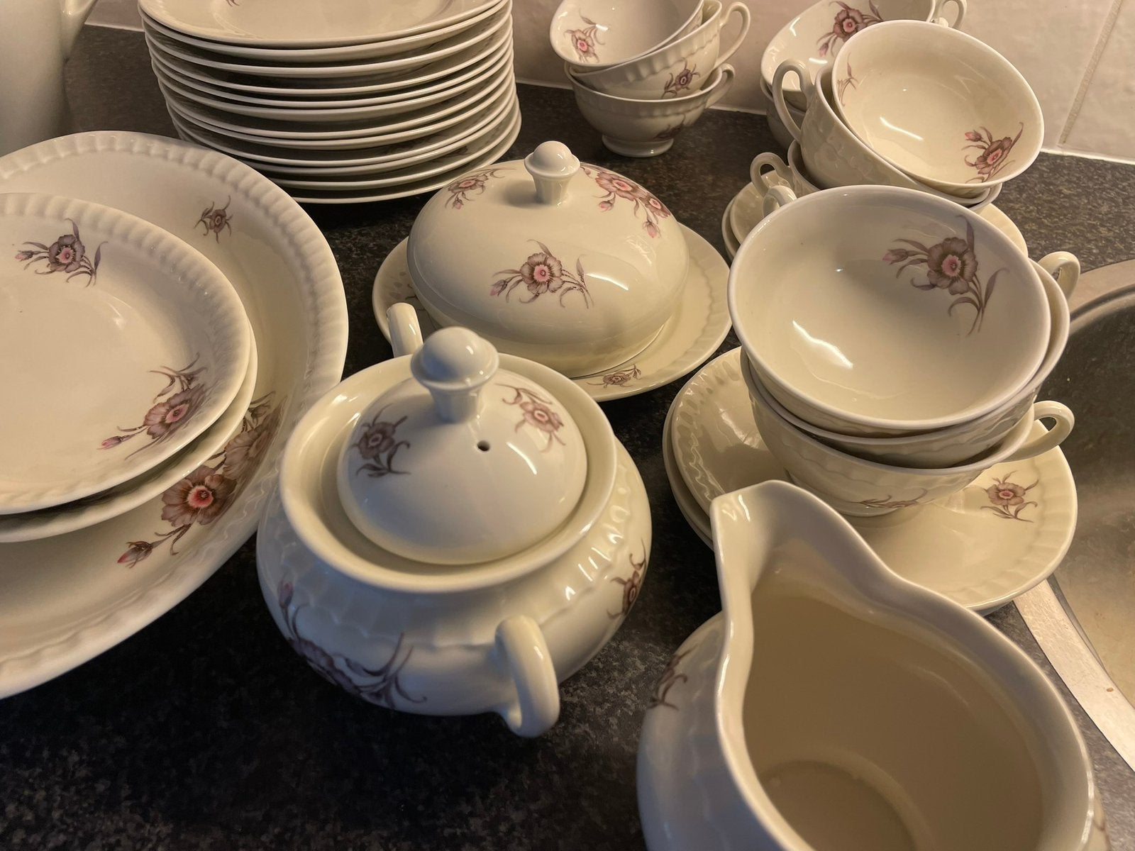 Retro vintage antiek ontbijtservies koffie theeservies, Ophalen