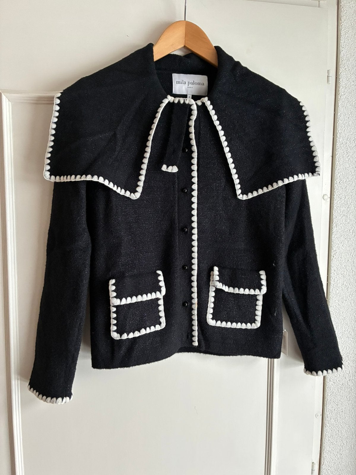 Mila Paloma Zwart Vest met Witte Details - Maat S, Ophalen of Verzenden, Zo goed als nieuw, Maat 36 (S), Zwart
