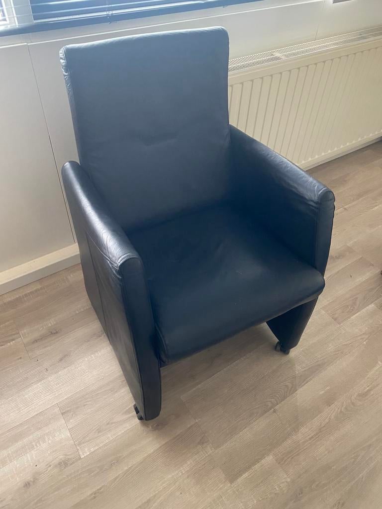 4 eetkamer stoelen echt leer. Verstelbaar, Huis en Inrichting, Fauteuils, Ophalen, Gebruikt, Minder dan 75 cm, Leer