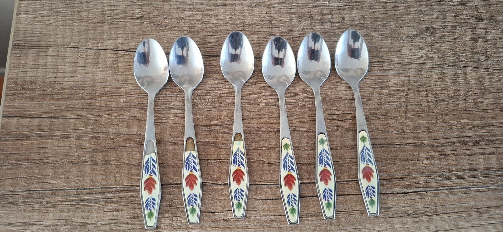 6 theelepeltjes of koffielepeltjes van Boerenbont, Huis en Inrichting, Ophalen of Verzenden, Gebruikt