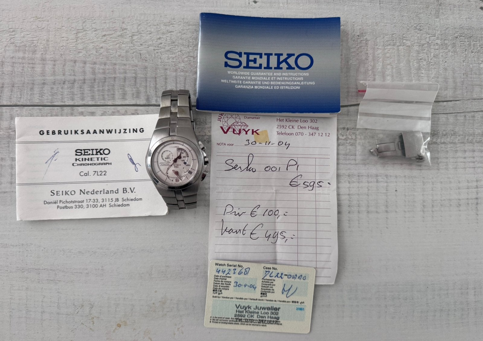 Seiko Arctura Kinetic Chronograph, Seiko, Gebruikt, Staal, Polshorloge