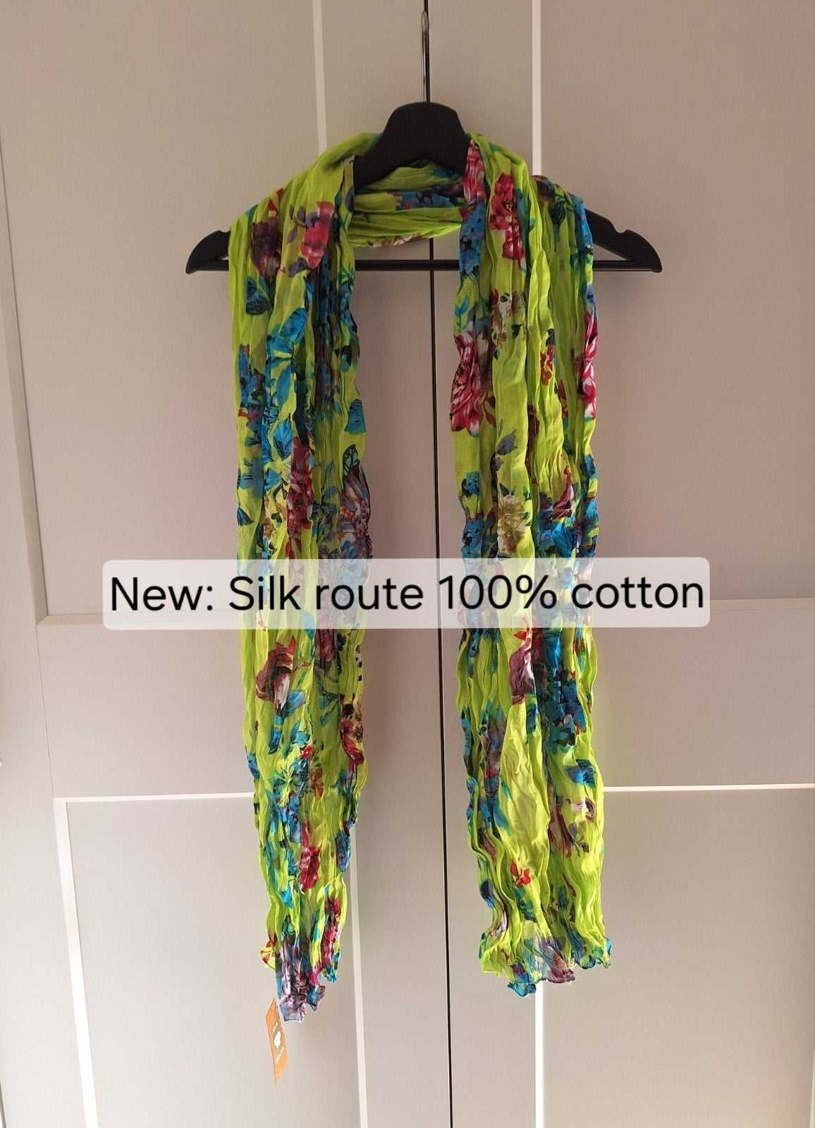 Nieuwe lime groene kleurrijke katoenen sjaal van Silk Route, Maat 38/40 (M), Silk Route, Nieuw, Ophalen of Verzenden