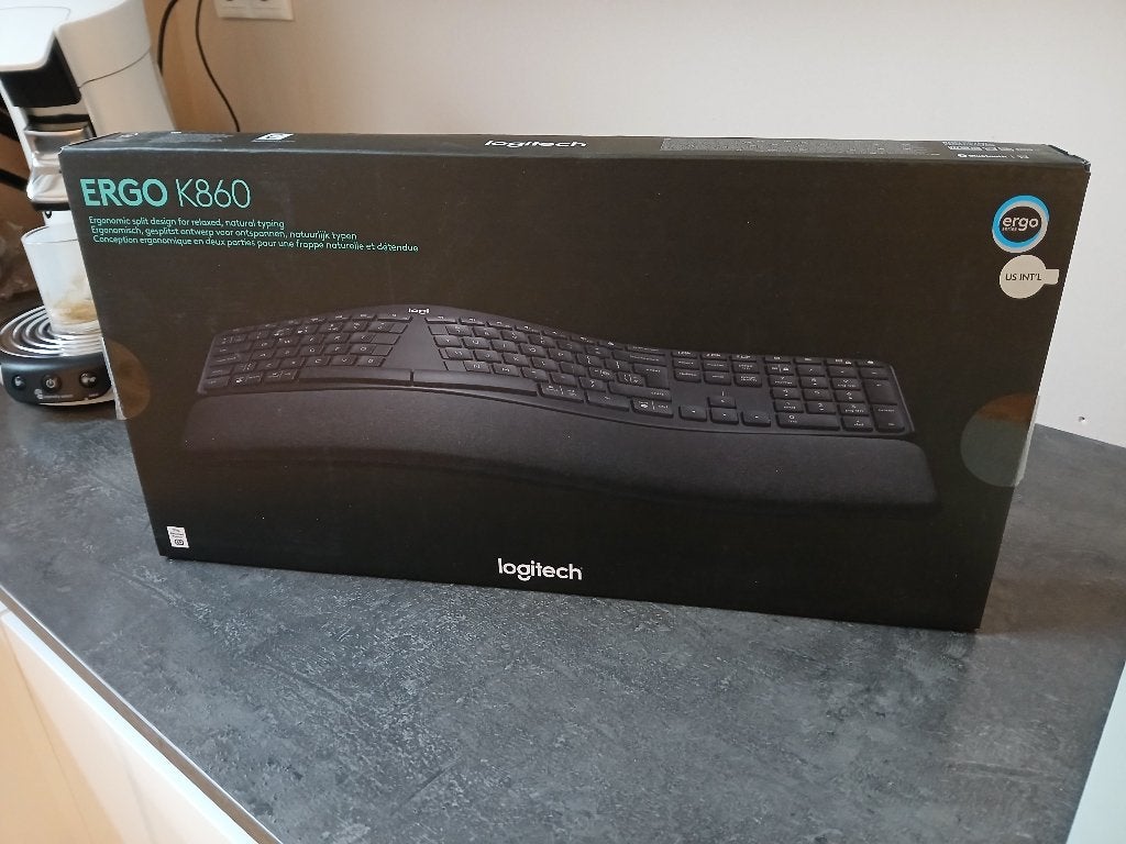 Logitech Toetsenbord Ergo K860 zwart, Ergonomisch, Ophalen of Verzenden, Draadloos, Logitech toetsenbord