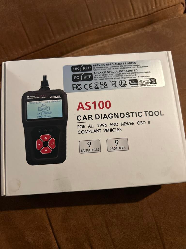 AS100 Auto Diagnostische Tool OBD2 Scanner, Ophalen of Verzenden, Zo goed als nieuw