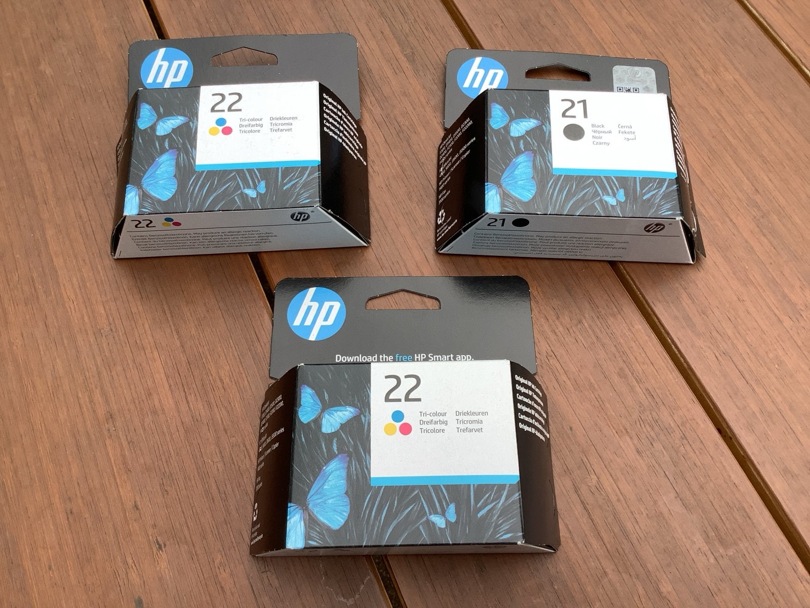 HP Inktcartridges 21 (zwart) en 22 (kleur - 2 stuks), Ophalen of Verzenden, Nieuw, Inkjetprinter