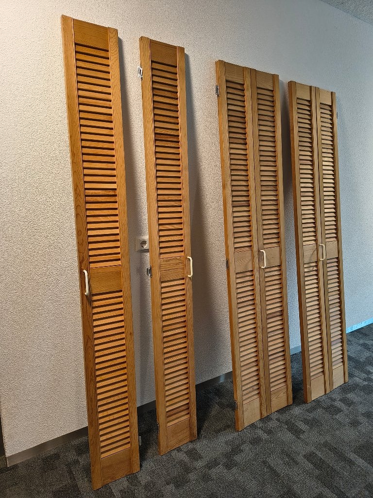 Louvredeurtjes hout, Ophalen, Gebruikt, Minder dan 80 cm, Binnendeur