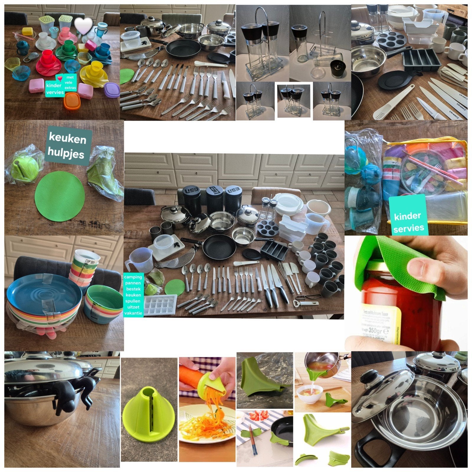 Pannenset caravan servies keuken acc NIEUW & ZGAN!, Ophalen of Verzenden, Zo goed als nieuw