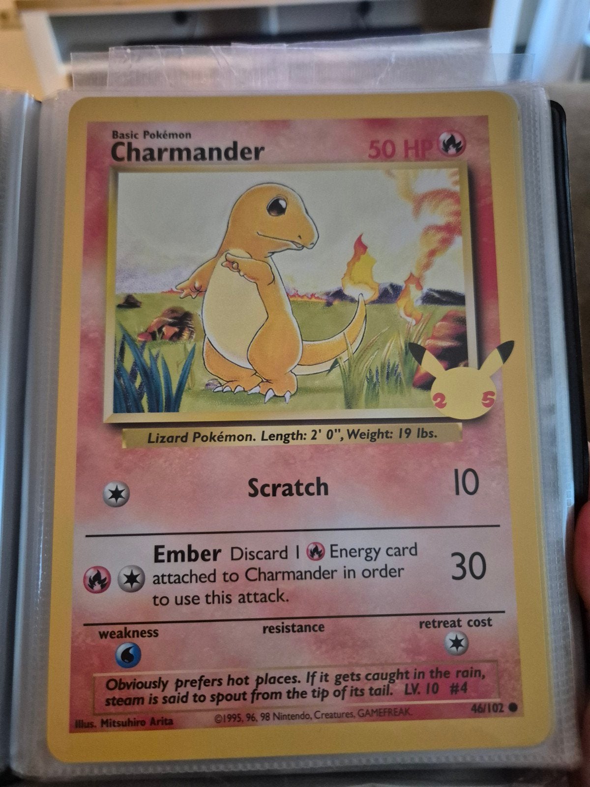Pokémon Charmander 46/102 Basis Set Kaart, Hobby en Vrije tijd, Ophalen of Verzenden