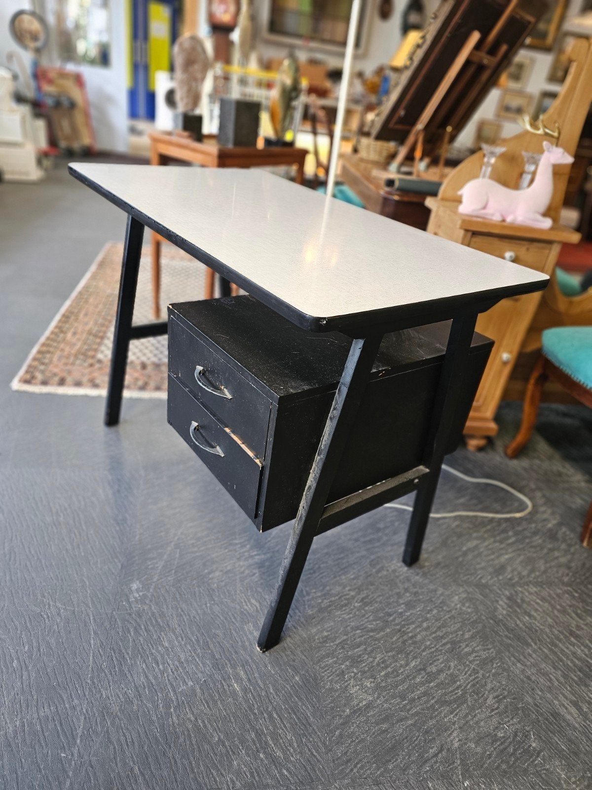 Vintage bureau met lades - 100x77x57 cm, Gebruikt, Onbekend@voorbeeld.com, Onbekend, Vintage