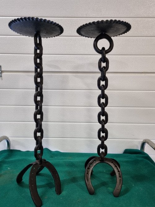 kandelaars smeedijzer groot vintage, Huis en Inrichting, Woonaccessoires | Kandelaars en Kaarsen, Ophalen of Verzenden, 'T Olde Gre-j
