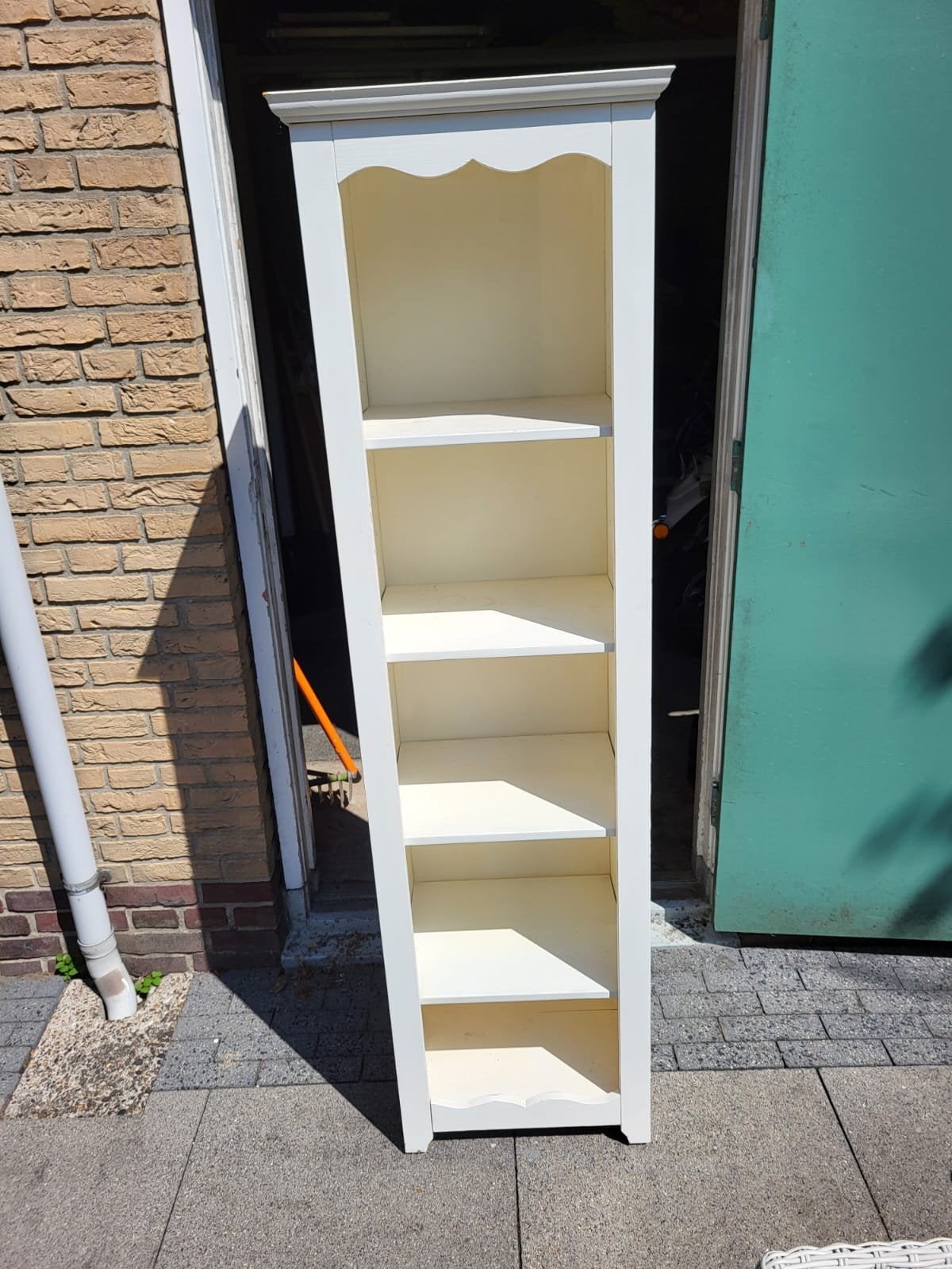 Witte smalle vakkenkast / boekenrek (165 cm hoog), Ophalen, Met plank(en), Minder dan 50 cm, Gebruikt