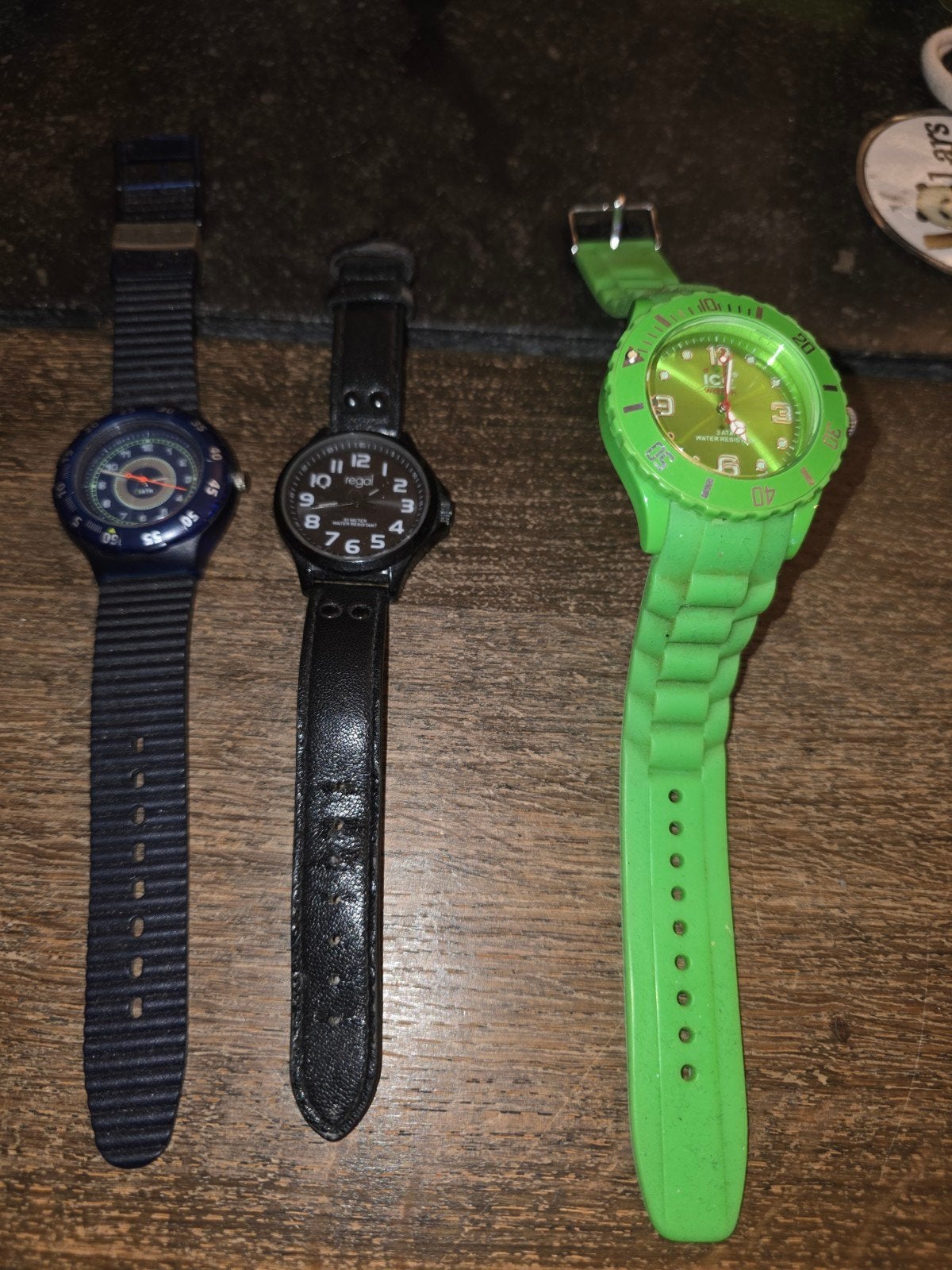 Drie diverse polshorloges: Ice-Watch, Rego en Swatch, Overige merken, Kunststof, Gebruikt, Polshorloge