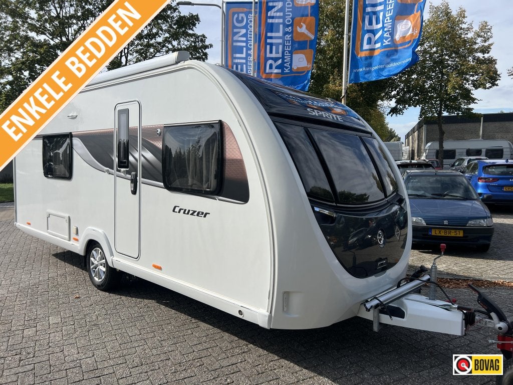 Sprite Cruzer 492 SR Mover, Luifel, Airco,, Caravans en Kamperen, Standaardzit, Bedrijf, 5 tot 6 meter, Sprite