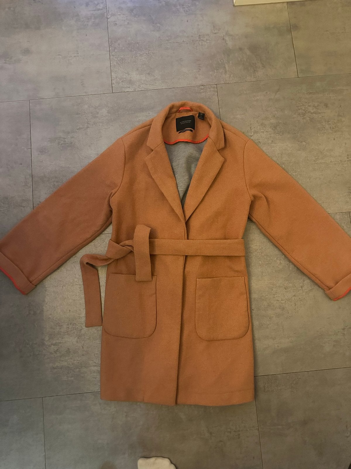 Maison Scotch halflange mantel jas koraal maat M, Ophalen of Verzenden, Gedragen, Maat 38/40 (M), Overige kleuren