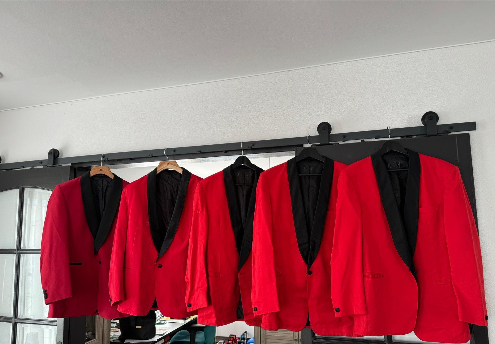 5 Heren Raad van 11 Jassen - Diverse Maten (o.a. 52/54), Ophalen of Verzenden, Gedragen, Maat 52/54 (L), Rood