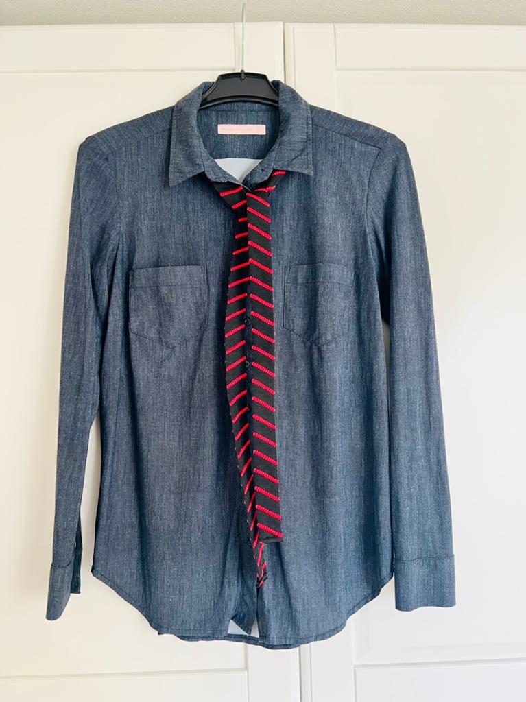 Studio anneloes poppy denim blouse M travelstof, Maat 38/40 (M), Blauw, Ophalen of Verzenden, Zo goed als nieuw