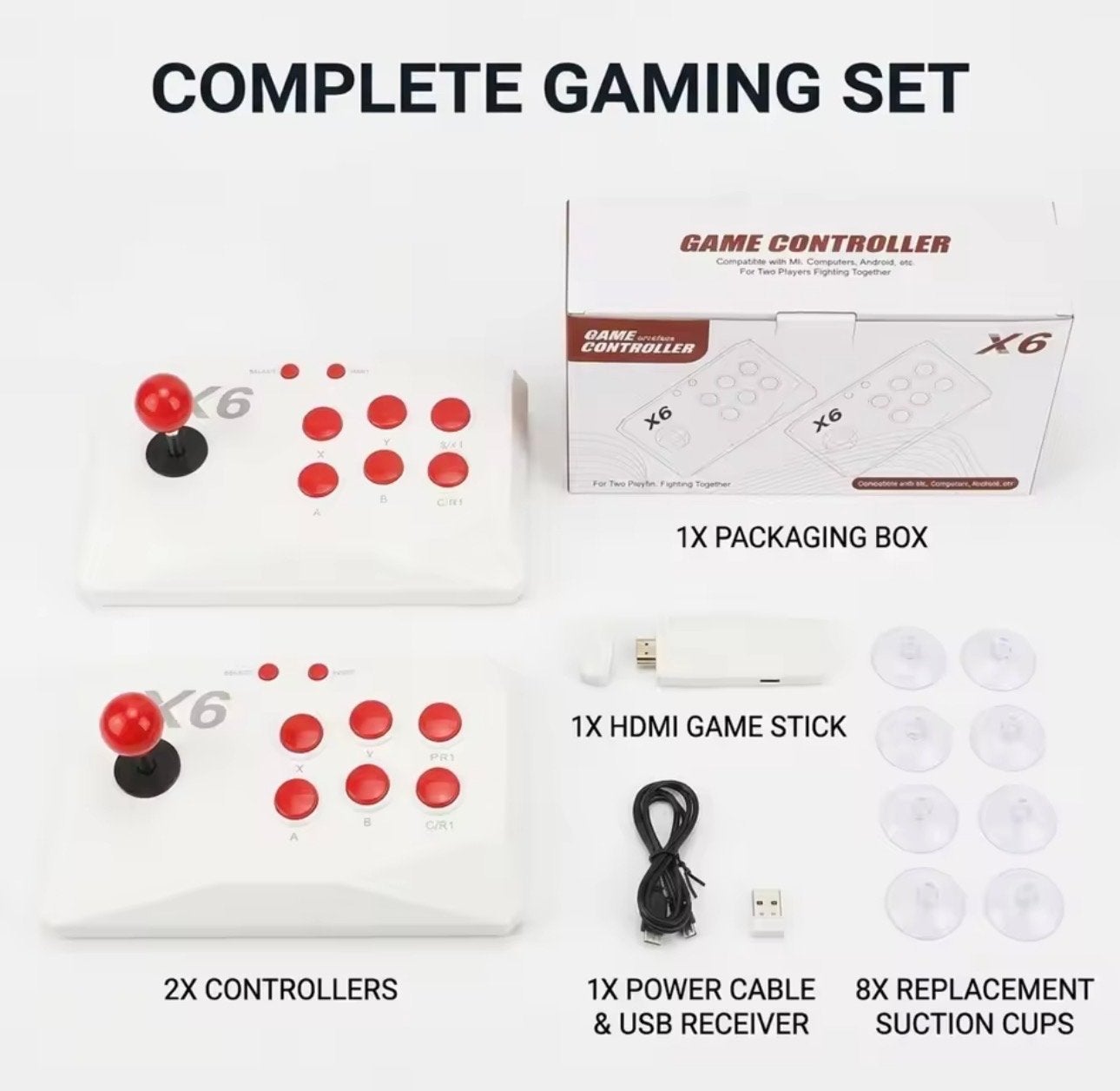 X6 Arcade Game Controller Set met HDMI Game Stick, Spelcomputers en Games, Spelcomputers | Overige Accessoires, Nieuw, Overige typen