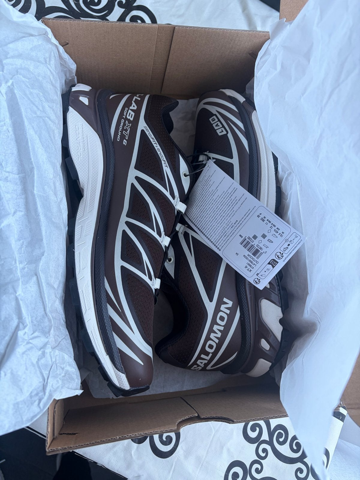 Salomon XT-6 Black Coffee/French Roast/Vanilla Ice - Maat 45, Ophalen of Verzenden, Nieuw, Bruin, Sneakers of Gympen