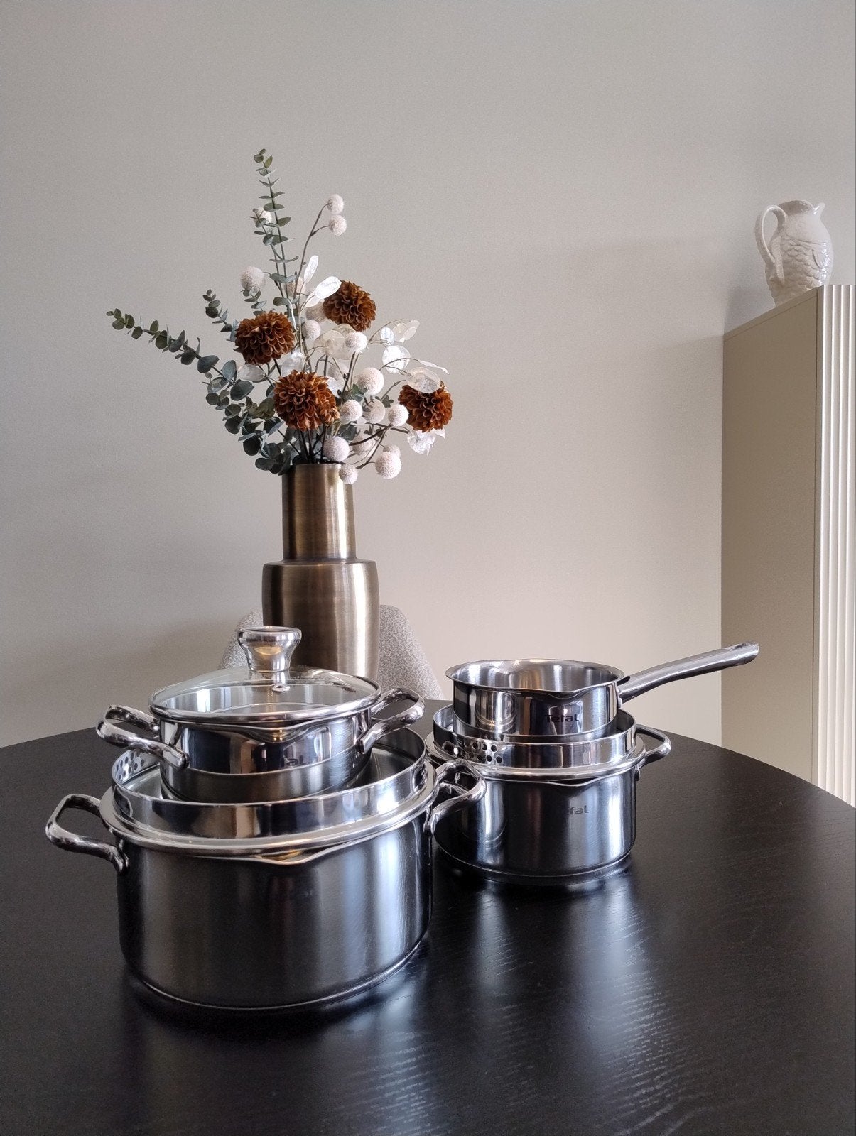 Tefal 4-delige RVS pannenset - Gebruikt, zeer netjes, Huis en Inrichting, Ophalen of Verzenden
