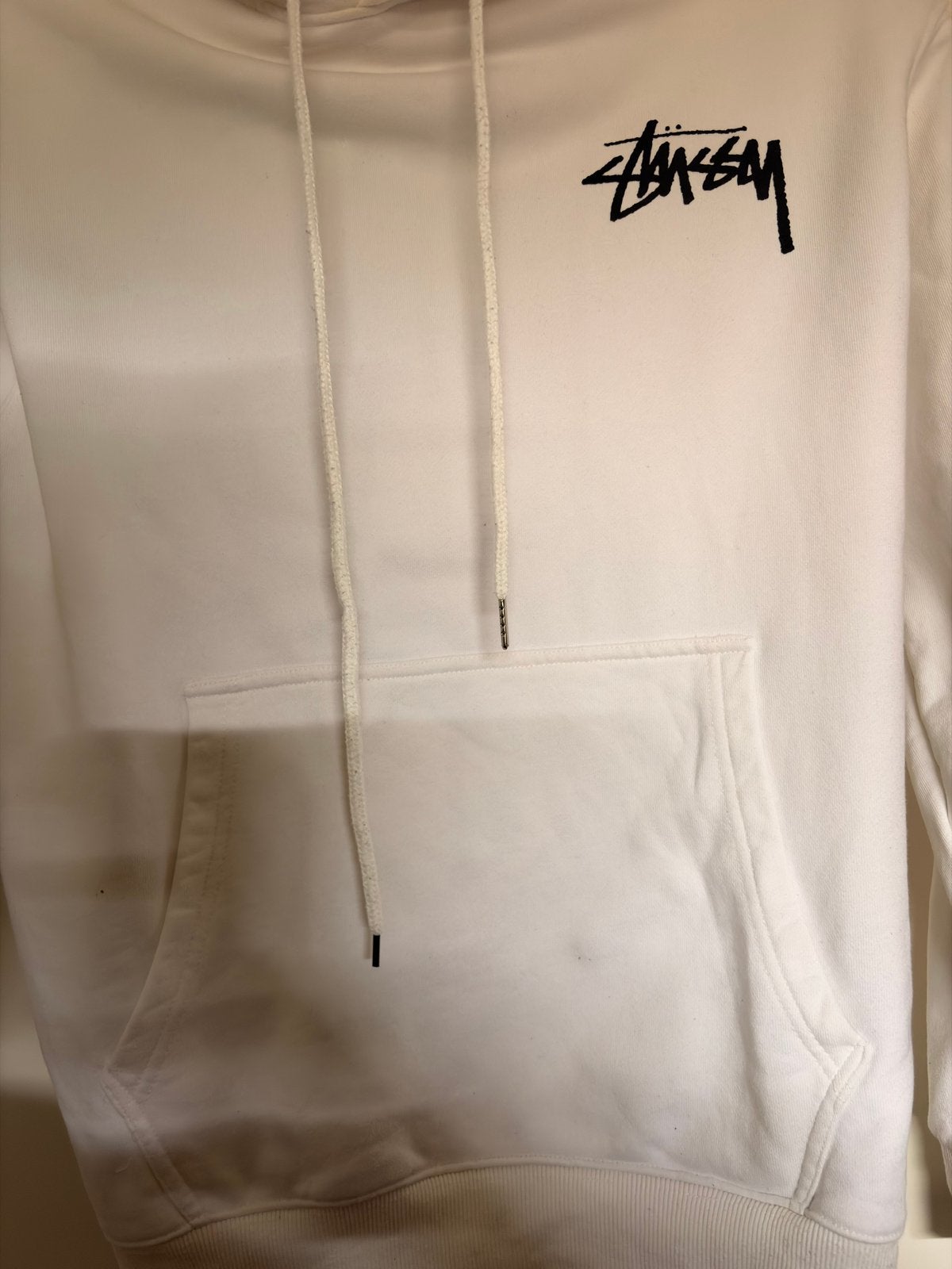 Stussy hoodie met dobbelstenen print - Maat M, Kleding | Heren, Ophalen of Verzenden, Gedragen, Maat 48/50 (M), Wit