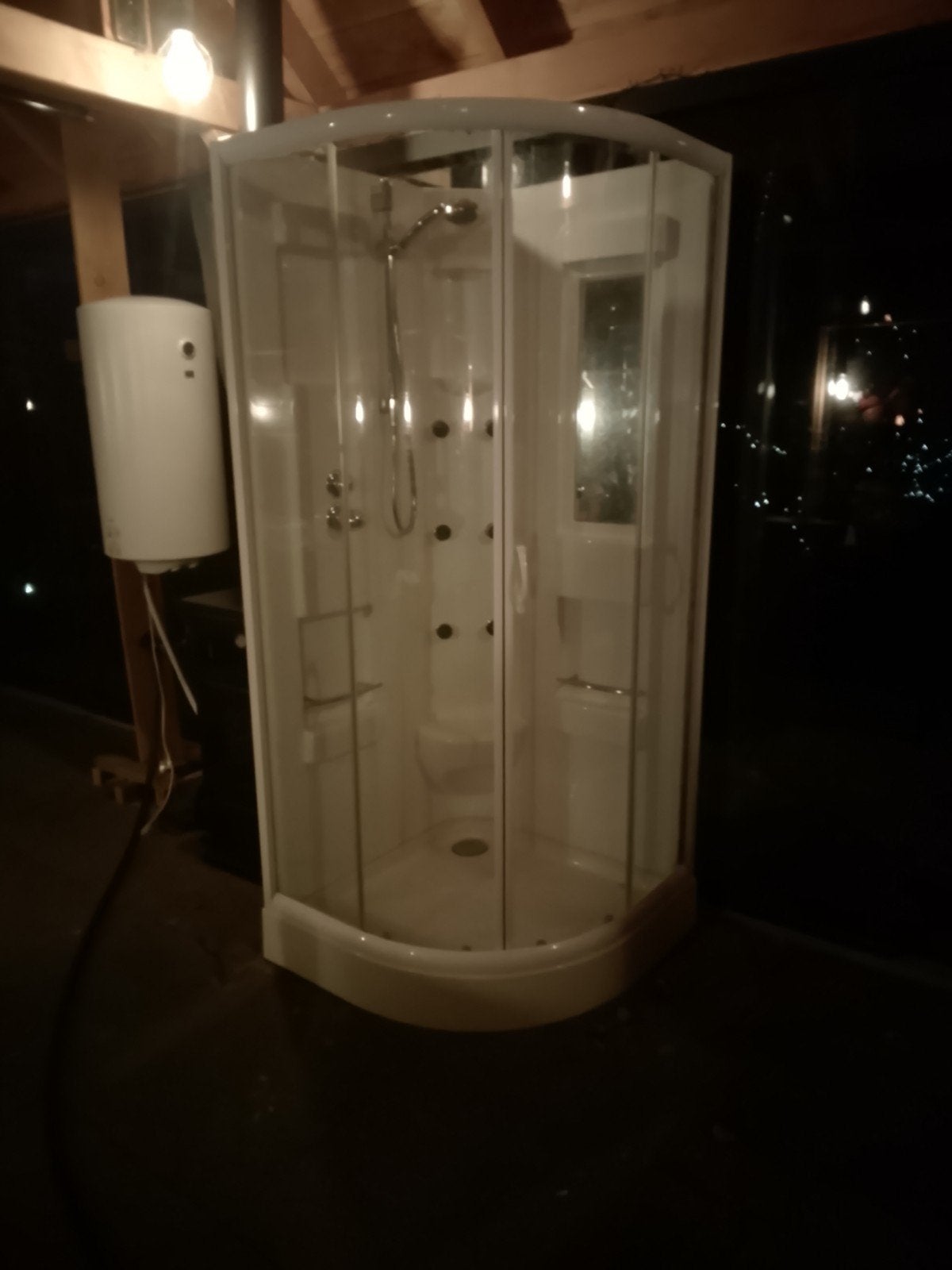 tijdelijke douchecabine met boiler, Doe-het-zelf en Verbouw, Ophalen of Verzenden, Gebruikt, Douche