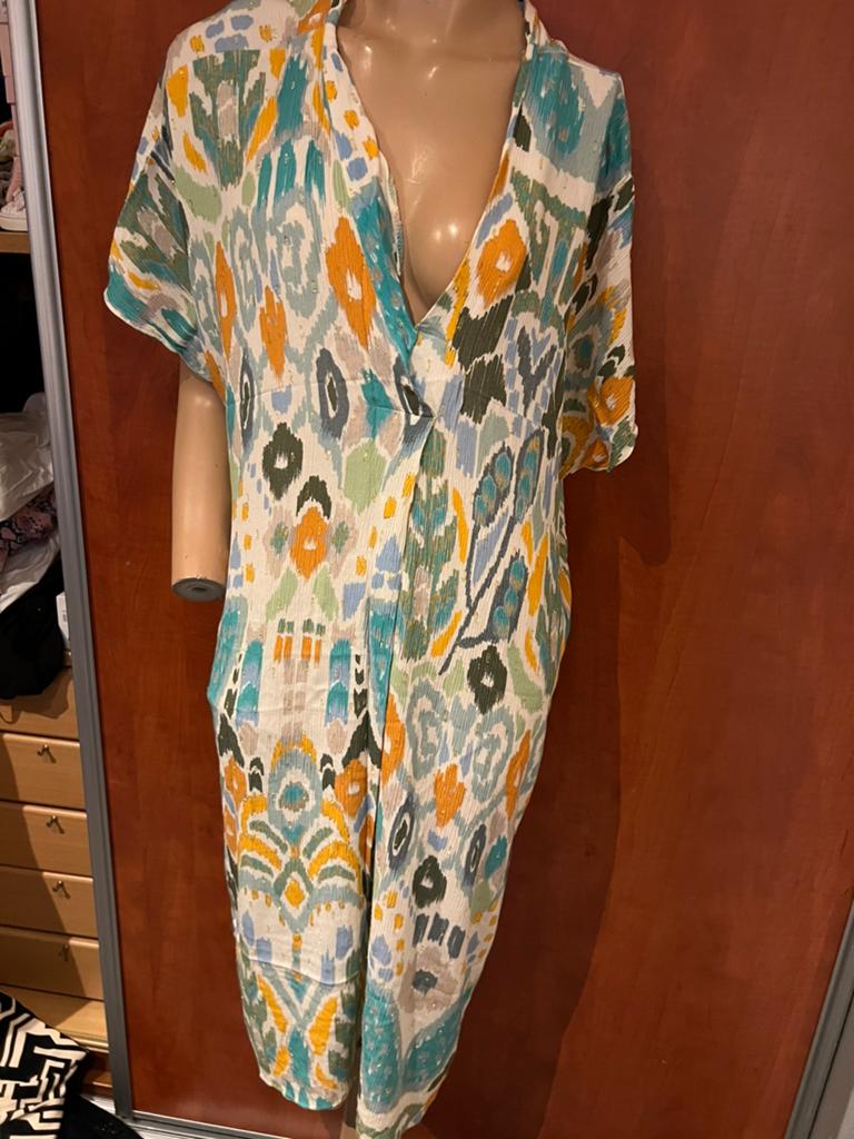 Zara jurk met gouddraad M/L zgan, Kleding | Dames, Jurken, Maat 38/40 (M), Ophalen of Verzenden, Zo goed als nieuw, V