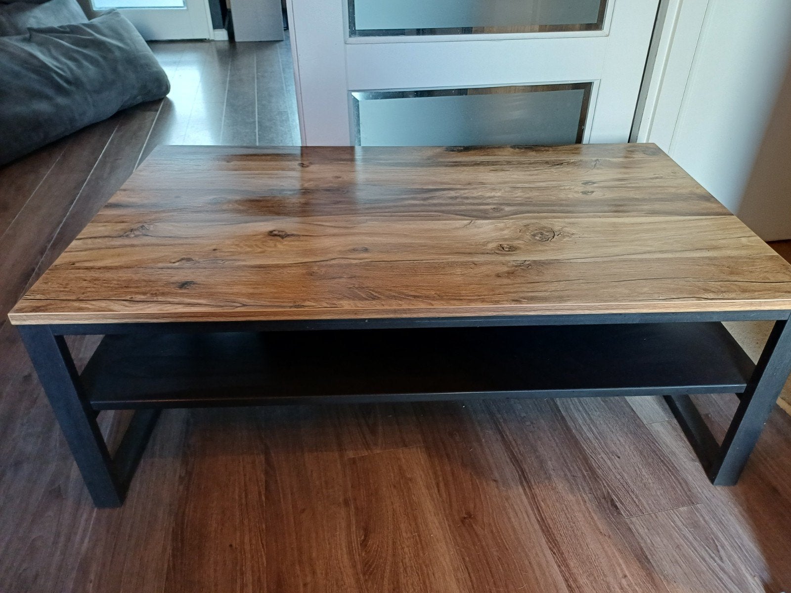 Salontafel Leenbakker hout, 100 tot 150 cm, 50 tot 100 cm, Zo goed als nieuw, Industriëel