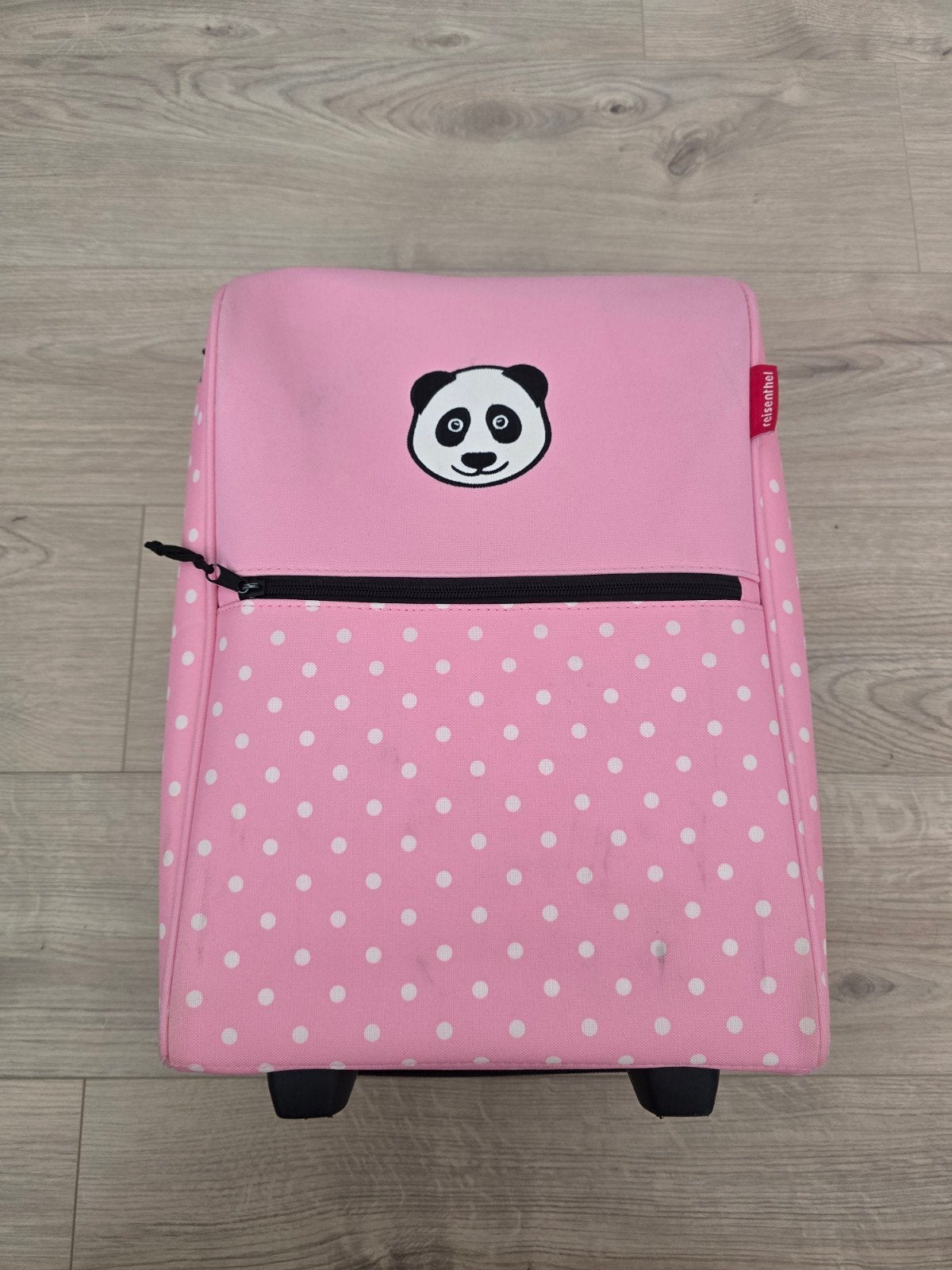 Reisenthel kinderkoffer roze met panda en stippen, Wieltjes, Gebruikt, 20 tot 30 cm, Minder dan 40 cm