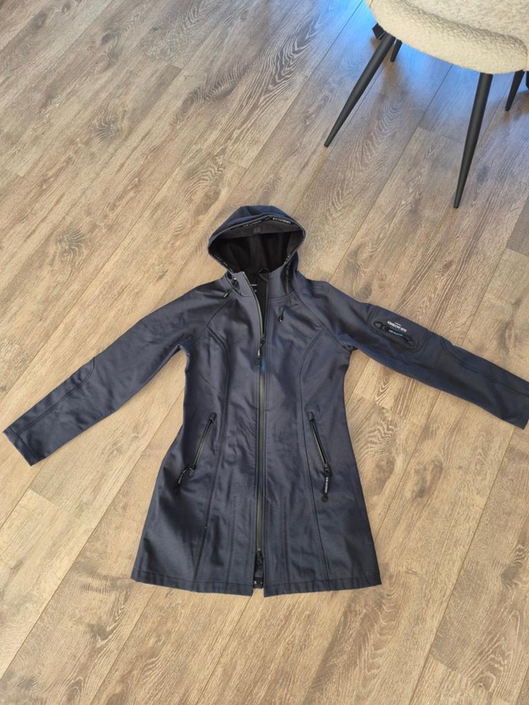 Ilse Jacobsen regenjas/softshell jas - Maat 38, Kleding | Dames, Jassen | Winter, Zo goed als nieuw, Maat 38/40 (M), Blauw, Ophalen