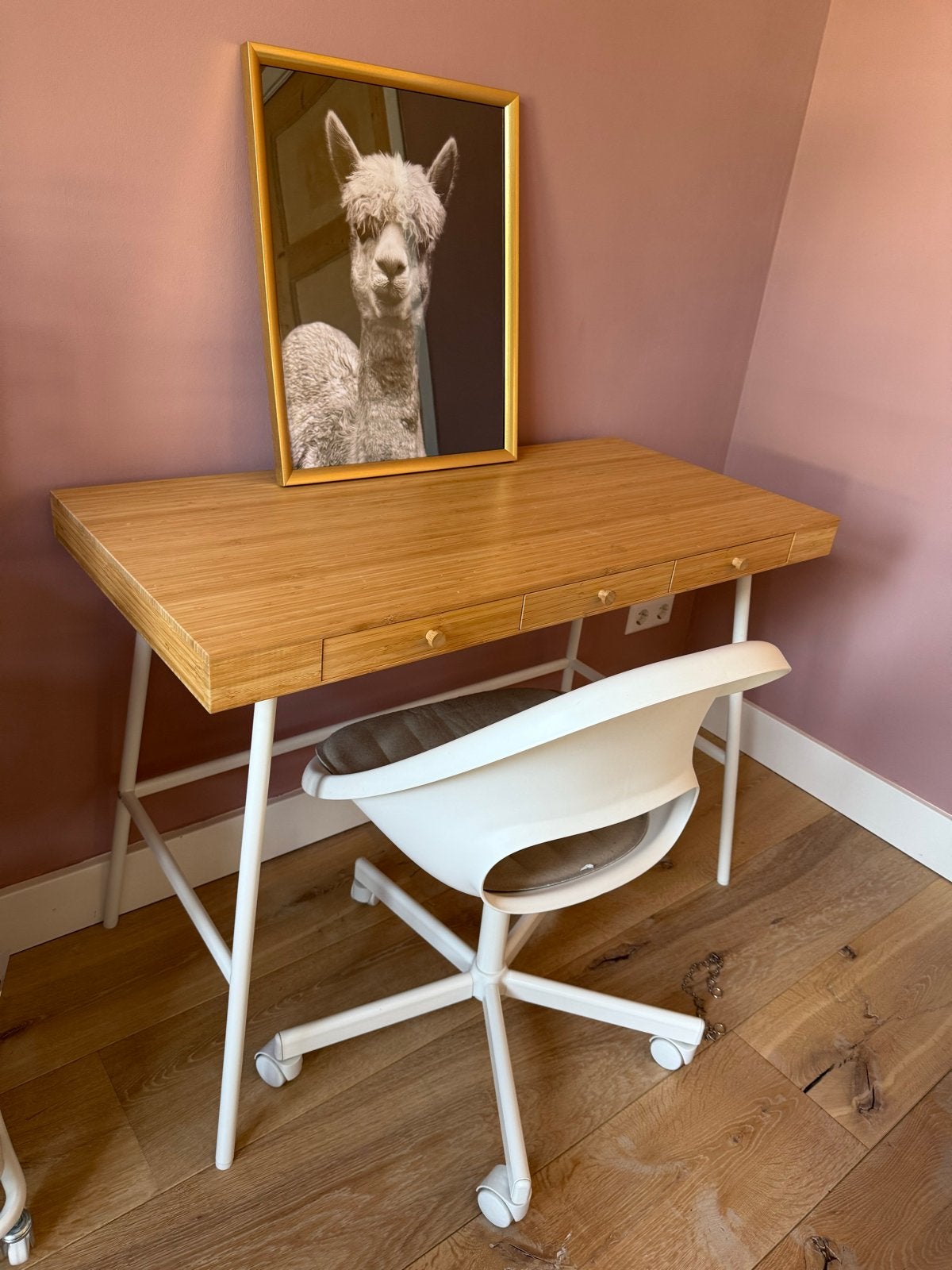 Stijlvol houten kunderbureau en bureaustoel in nieuwstaat, Ophalen, Gebruikt, 103 cm, Kinderbureau