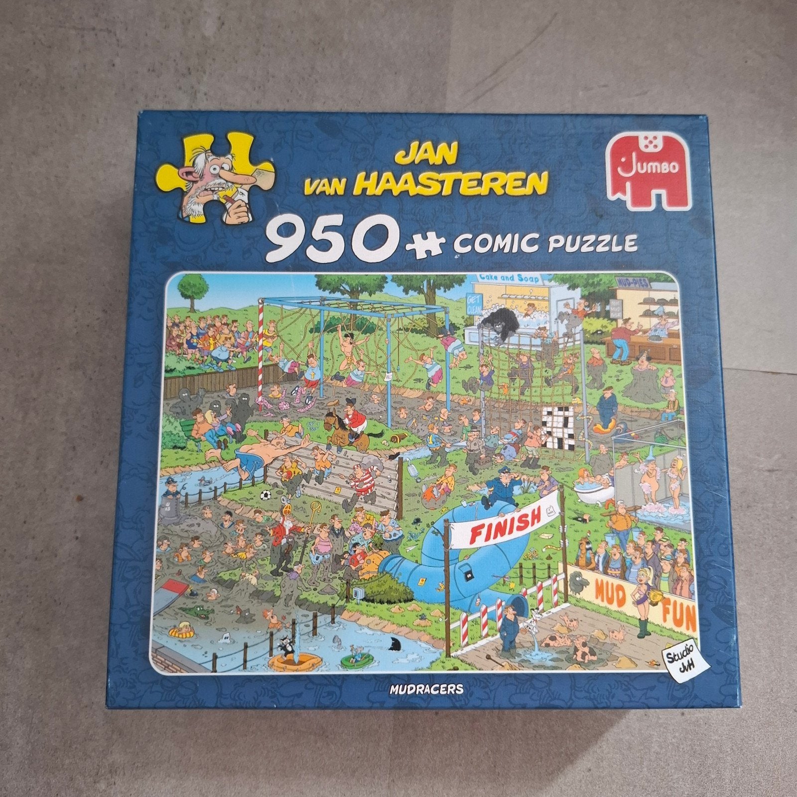 Jan van Haasteren Mudracers 950 stukjes puzzel, Ophalen of Verzenden, 500 t/m 1500 stukjes, Gebruikt, Legpuzzel